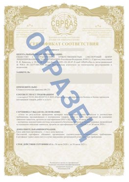 Образец Сертификат СТО 01.064.00220722.2-2020 Далматово Сертификат СТО 01.064.00220722.2-2020 