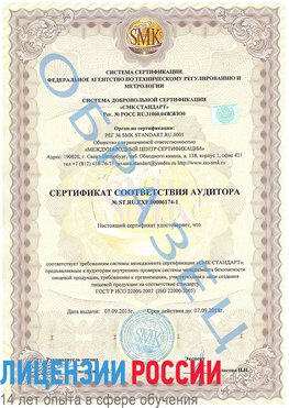 Образец сертификата соответствия аудитора №ST.RU.EXP.00006174-1 Далматово Сертификат ISO 22000