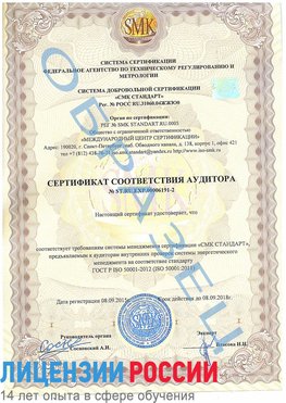 Образец сертификата соответствия аудитора №ST.RU.EXP.00006191-2 Далматово Сертификат ISO 50001