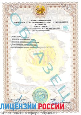 Образец сертификата соответствия (приложение) Далматово Сертификат ISO 14001